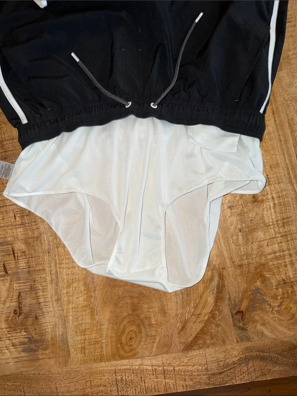 Laguna B Black Athletic Shorts with White Trim - Picture 3 of 4